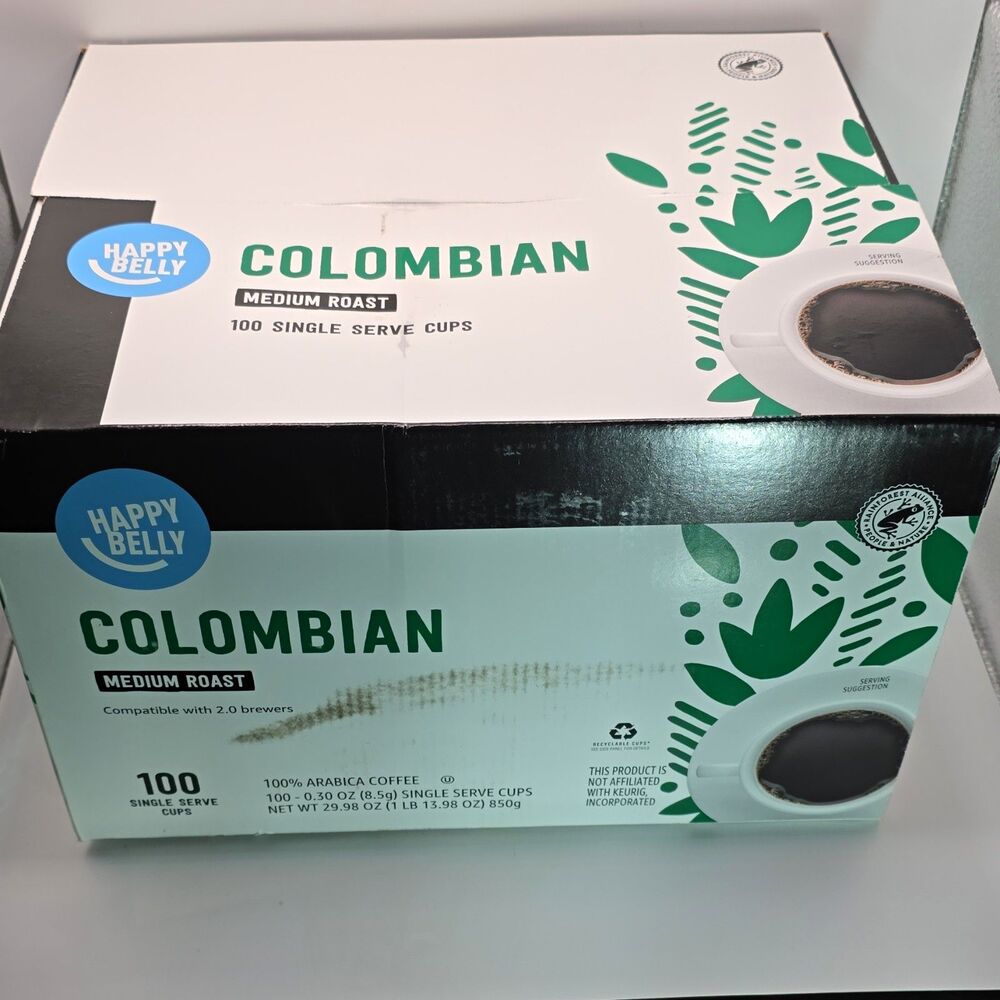 Happy Belly Colombian Medium Roast Single Serve Coffee Pods, 100 Count (850 g)